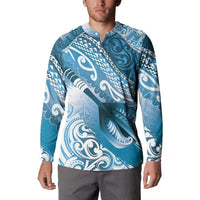 Personalised New Zealand Aotearoa Darts Masters Button Sweatshirt Maori Art Tattoo with Tribal Dart Symbol Blue LT03 - Polynesian Pride
