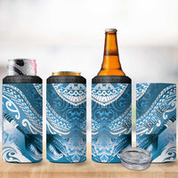 Personalised New Zealand Aotearoa Darts Masters 4 in 1 Can Cooler Tumbler Maori Art Tattoo with Tribal Dart Symbol Blue LT03 - Polynesian Pride