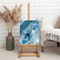 Personalised New Zealand Aotearoa Darts Masters Canvas Wall Art Maori Art Tattoo with Tribal Dart Symbol Blue LT03 - Polynesian Pride