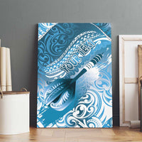 Personalised New Zealand Aotearoa Darts Masters Canvas Wall Art Maori Art Tattoo with Tribal Dart Symbol Blue LT03 - Polynesian Pride