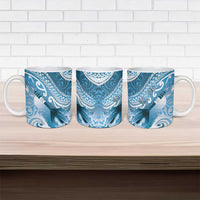Personalised New Zealand Aotearoa Darts Masters Ceramic Mug Maori Art Tattoo with Tribal Dart Symbol Blue LT03 - Polynesian Pride