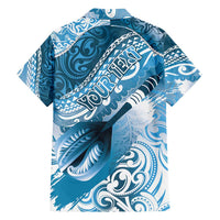 Personalised New Zealand Aotearoa Darts Masters Family Matching Tank Maxi Dress and Hawaiian Shirt Maori Art Tattoo with Tribal Dart Symbol Blue LT03 - Polynesian Pride