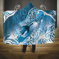 Personalised New Zealand Aotearoa Darts Masters Hooded Blanket Maori Art Tattoo with Tribal Dart Symbol Blue LT03 - Polynesian Pride
