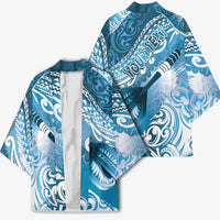 Personalised New Zealand Aotearoa Darts Masters Kimono Maori Art Tattoo with Tribal Dart Symbol Blue LT03 - Polynesian Pride