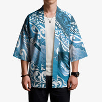 Personalised New Zealand Aotearoa Darts Masters Kimono Maori Art Tattoo with Tribal Dart Symbol Blue LT03 - Polynesian Pride