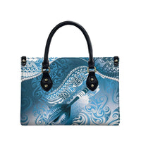 Personalised New Zealand Aotearoa Darts Masters Leather Bag Maori Art Tattoo with Tribal Dart Symbol Blue LT03 - Polynesian Pride