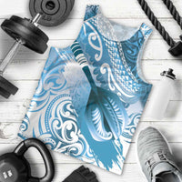 Personalised New Zealand Aotearoa Darts Masters Men Tank Top Maori Art Tattoo with Tribal Dart Symbol Blue LT03 - Polynesian Pride
