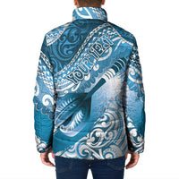 Personalised New Zealand Aotearoa Darts Masters Padded Jacket Maori Art Tattoo with Tribal Dart Symbol Blue LT03 - Polynesian Pride
