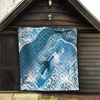 Personalised New Zealand Aotearoa Darts Masters Quilt Maori Art Tattoo with Tribal Dart Symbol Blue LT03 - Polynesian Pride