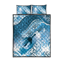 Personalised New Zealand Aotearoa Darts Masters Quilt Bed Set Maori Art Tattoo with Tribal Dart Symbol Blue LT03 - Polynesian Pride