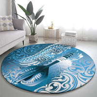 Personalised New Zealand Aotearoa Darts Masters Round Carpet Maori Art Tattoo with Tribal Dart Symbol Blue LT03 - Polynesian Pride
