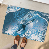 Personalised New Zealand Aotearoa Darts Masters Rubber Doormat Maori Art Tattoo with Tribal Dart Symbol Blue LT03 - Polynesian Pride