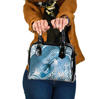 Personalised New Zealand Aotearoa Darts Masters Shoulder Handbag Maori Art Tattoo with Tribal Dart Symbol Blue LT03 One Size Blue - Polynesian Pride