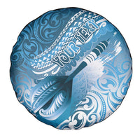 Personalised New Zealand Aotearoa Darts Masters Spare Tire Cover Maori Art Tattoo with Tribal Dart Symbol Blue LT03 - Polynesian Pride