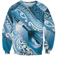 Personalised New Zealand Aotearoa Darts Masters Sweatshirt Maori Art Tattoo with Tribal Dart Symbol Blue LT03 Unisex Blue - Polynesian Pride