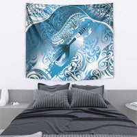 Personalised New Zealand Aotearoa Darts Masters Tapestry Maori Art Tattoo with Tribal Dart Symbol Blue LT03 - Polynesian Pride