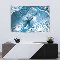 Personalised New Zealand Aotearoa Darts Masters Tapestry Maori Art Tattoo with Tribal Dart Symbol Blue LT03 - Polynesian Pride