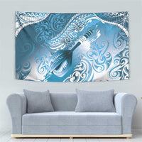 Personalised New Zealand Aotearoa Darts Masters Tapestry Maori Art Tattoo with Tribal Dart Symbol Blue LT03 - Polynesian Pride