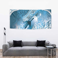 Personalised New Zealand Aotearoa Darts Masters Tapestry Maori Art Tattoo with Tribal Dart Symbol Blue LT03 - Polynesian Pride