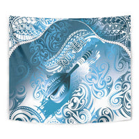 Personalised New Zealand Aotearoa Darts Masters Tapestry Maori Art Tattoo with Tribal Dart Symbol Blue LT03 - Polynesian Pride