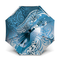 Personalised New Zealand Aotearoa Darts Masters Umbrella Maori Art Tattoo with Tribal Dart Symbol Blue LT03 One Size Folded 11.42 inch Opened Diameter 37.4 inch Blue - Polynesian Pride