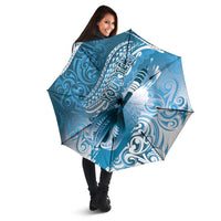Personalised New Zealand Aotearoa Darts Masters Umbrella Maori Art Tattoo with Tribal Dart Symbol Blue LT03 - Polynesian Pride