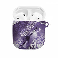 Personalised New Zealand Aotearoa Darts Masters AirPods Case Maori Art Tattoo with Tribal Dart Symbol Purple LT03 Purple - Polynesian Pride