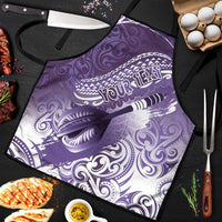 Personalised New Zealand Aotearoa Darts Masters Apron Maori Art Tattoo with Tribal Dart Symbol Purple LT03 Purple - Polynesian Pride