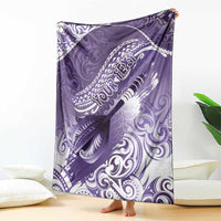 Personalised New Zealand Aotearoa Darts Masters Blanket Maori Art Tattoo with Tribal Dart Symbol Purple LT03 - Polynesian Pride