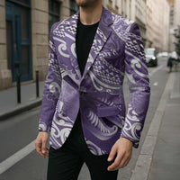 Personalised New Zealand Aotearoa Darts Masters Blazer Maori Art Tattoo with Tribal Dart Symbol Purple LT03 - Polynesian Pride