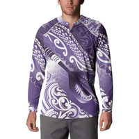 Personalised New Zealand Aotearoa Darts Masters Button Sweatshirt Maori Art Tattoo with Tribal Dart Symbol Purple LT03 - Polynesian Pride