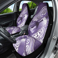 Personalised New Zealand Aotearoa Darts Masters Car Seat Cover Maori Art Tattoo with Tribal Dart Symbol Purple LT03 - Polynesian Pride