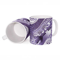 Personalised New Zealand Aotearoa Darts Masters Ceramic Mug Maori Art Tattoo with Tribal Dart Symbol Purple LT03 - Polynesian Pride