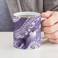 Personalised New Zealand Aotearoa Darts Masters Ceramic Mug Maori Art Tattoo with Tribal Dart Symbol Purple LT03 - Polynesian Pride