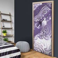 Personalised New Zealand Aotearoa Darts Masters Door Cover Maori Art Tattoo with Tribal Dart Symbol Purple LT03 - Polynesian Pride