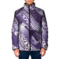 Personalised New Zealand Aotearoa Darts Masters Padded Jacket Maori Art Tattoo with Tribal Dart Symbol Purple LT03 Men Purple - Polynesian Pride