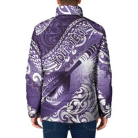 Personalised New Zealand Aotearoa Darts Masters Padded Jacket Maori Art Tattoo with Tribal Dart Symbol Purple LT03 - Polynesian Pride