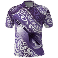 Personalised New Zealand Aotearoa Darts Masters Polo Shirt Maori Art Tattoo with Tribal Dart Symbol Purple - Polynesian Pride