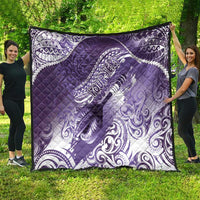 Personalised New Zealand Aotearoa Darts Masters Quilt Maori Art Tattoo with Tribal Dart Symbol Purple LT03 - Polynesian Pride