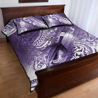Personalised New Zealand Aotearoa Darts Masters Quilt Bed Set Maori Art Tattoo with Tribal Dart Symbol Purple LT03 - Polynesian Pride