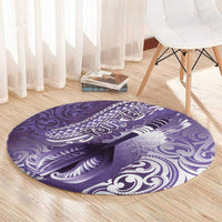 Personalised New Zealand Aotearoa Darts Masters Round Carpet Maori Art Tattoo with Tribal Dart Symbol Purple LT03 - Polynesian Pride