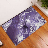 Personalised New Zealand Aotearoa Darts Masters Rubber Doormat Maori Art Tattoo with Tribal Dart Symbol Purple LT03 - Polynesian Pride