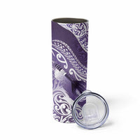 Personalised New Zealand Aotearoa Darts Masters Skinny Tumbler Maori Art Tattoo with Tribal Dart Symbol Purple LT03 - Polynesian Pride