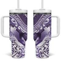 Personalised New Zealand Aotearoa Darts Masters Tumbler With Handle Maori Art Tattoo with Tribal Dart Symbol Purple LT03 One Size: 40 oz Purple - Polynesian Pride