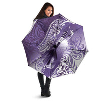 Personalised New Zealand Aotearoa Darts Masters Umbrella Maori Art Tattoo with Tribal Dart Symbol Purple LT03 - Polynesian Pride