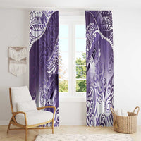 Personalised New Zealand Aotearoa Darts Masters Window Curtain Maori Art Tattoo with Tribal Dart Symbol Purple LT03 - Polynesian Pride