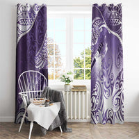 Personalised New Zealand Aotearoa Darts Masters Window Curtain Maori Art Tattoo with Tribal Dart Symbol Purple LT03 - Polynesian Pride