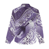 Personalised New Zealand Aotearoa Darts Masters Women Casual Shirt Maori Art Tattoo with Tribal Dart Symbol Purple - Polynesian Pride