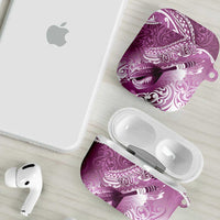 Personalised New Zealand Aotearoa Darts Masters AirPods Case Maori Art Tattoo with Tribal Dart Symbol Pink LT03 - Polynesian Pride