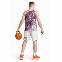 Personalised New Zealand Aotearoa Darts Masters Basketball Jersey Maori Art Tattoo with Tribal Dart Symbol Pink LT03 - Polynesian Pride